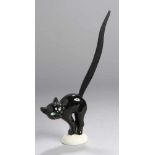 Porzellan-Tierplastik, "Katze", Fa. Goebel, Rödental, 50/70er Jahre, Mod.nr.: KT 123, aufgewölbtem