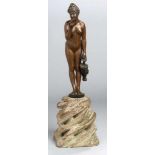 Bronze-Plastik, "Stehender, weiblicher Akt", anonymer Bildhauer um 1900,