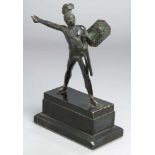 Bronze-Plastik, "Legionär", anonymer Bildhauer um 1900, vollplastische Darstellung, dunkelpatiniert,
