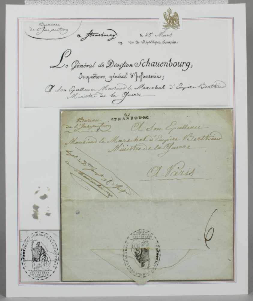 Historisches Dokument, 18. Jh., Brief an den Kriegsminister Louis-Alexandre Berthier