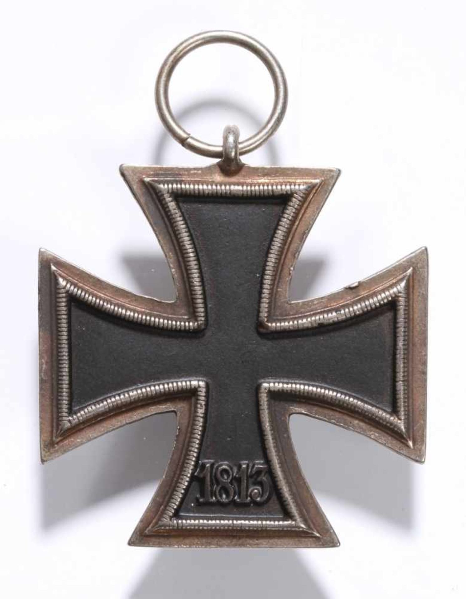 Orden, Drittes Reich, Eisernes Kreuz 2. Klasse, EK II, Anhängeröse, Tragering, mit Band - Bild 2 aus 2