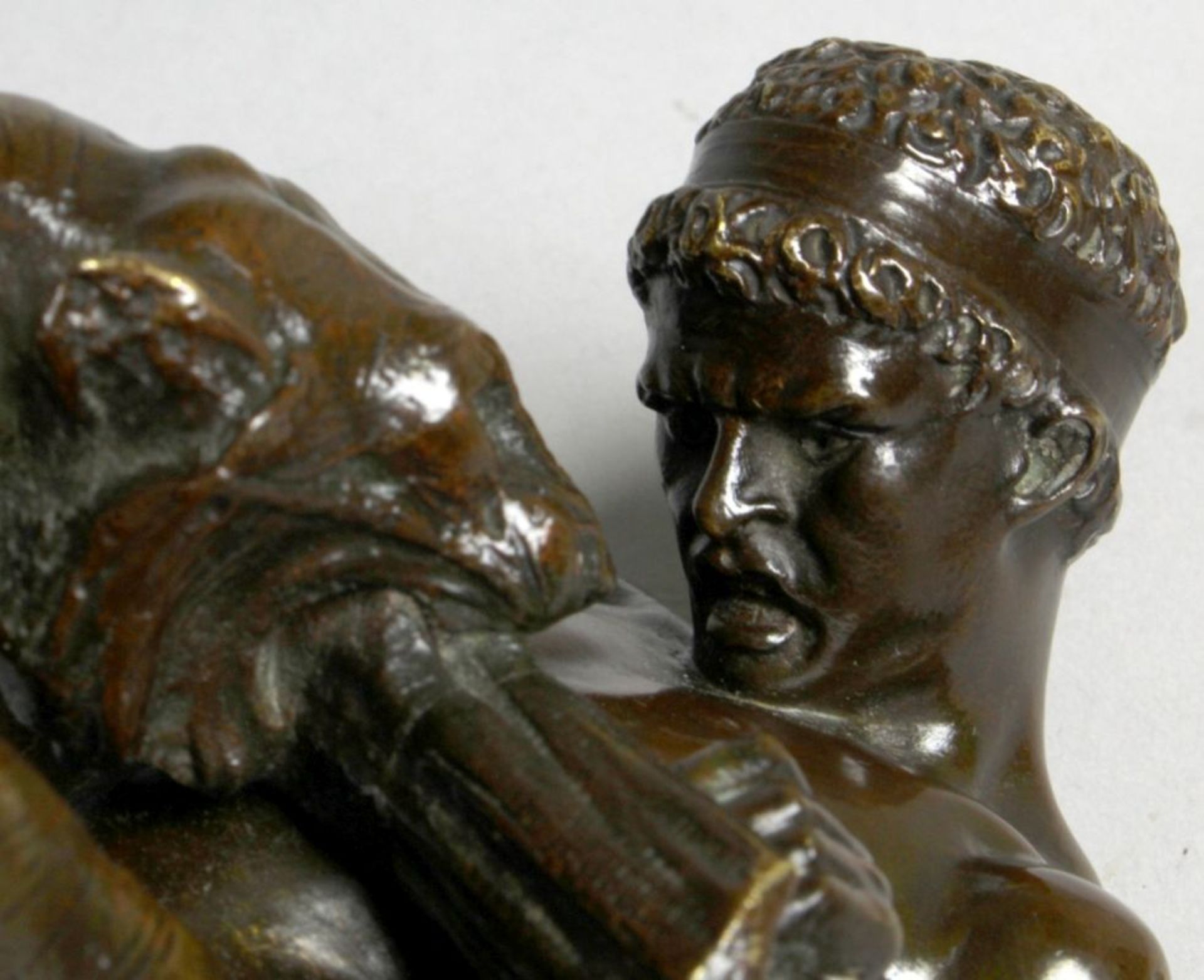 Bronze-Plastik, "Kampf mit dem Tiger", Drouot, Edouard, Sommevoire 1859 - 1945 Paris,vollplastische, - Bild 3 aus 5