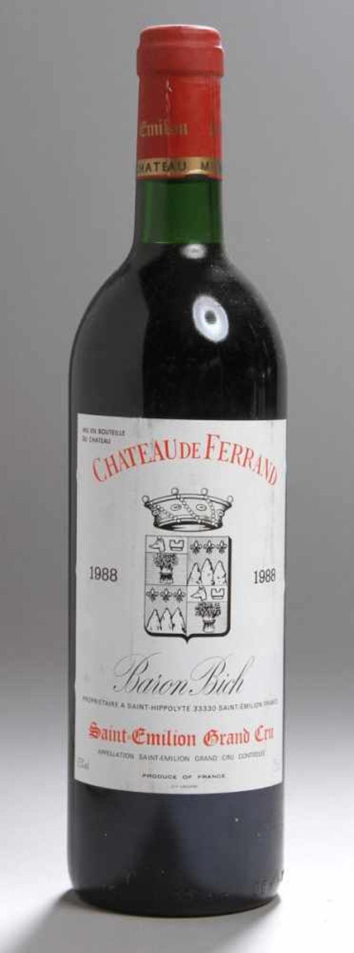 Weinflasche, Chateau De Ferrand, Saint Emilion Grand Cru, 1988