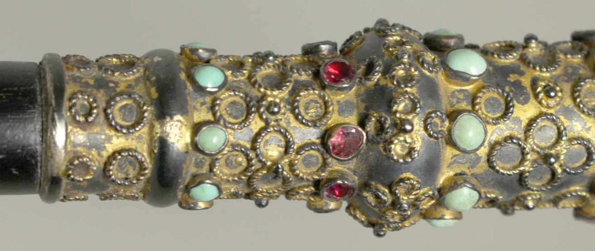 Spazierstock, wohl osmanisch, Ende 19. Jh., Griff in Form eines Zierbalusters aus Silber, - Bild 3 aus 3