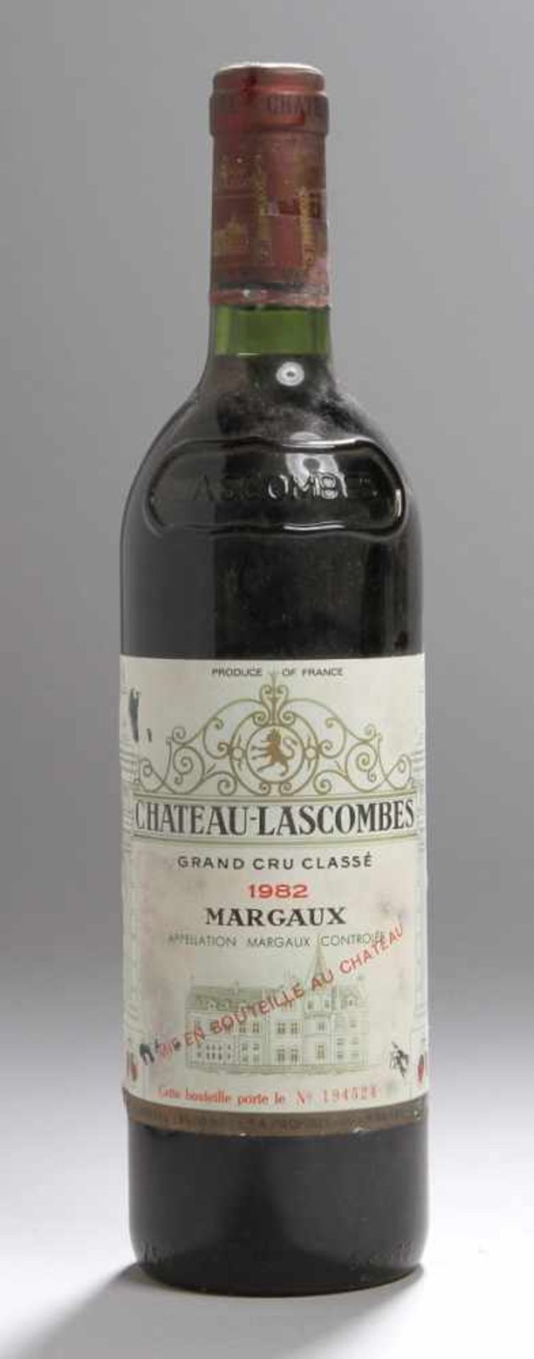 Weinflasche, Chateau Lascombes, Margaux, Grand Cru Classe, 1982