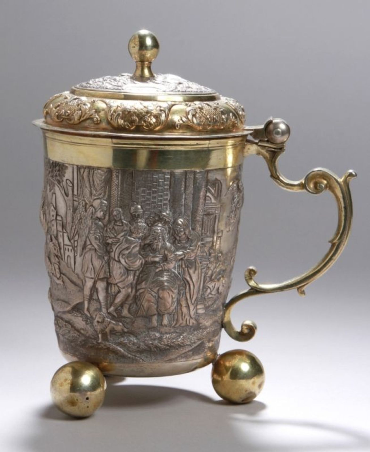 Barock-Deckelhumpen, Leipzig, um 1700, Silber, teilvergoldet, bzw. Innenwandumngvergoldet,