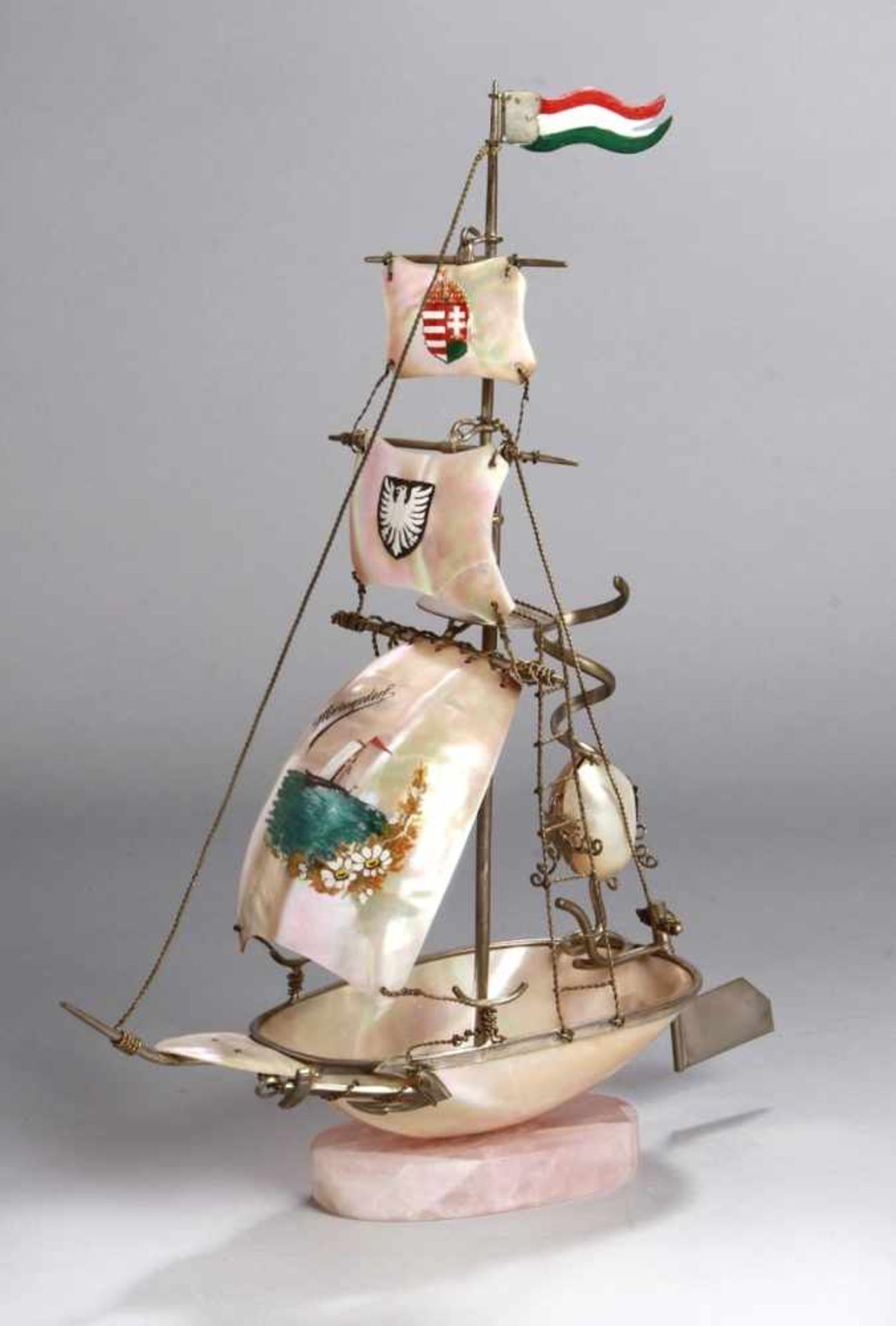 Zierobjekt, "Segelschiff", 1. Hälfte 20. Jh., Ostseebad-Mitbringsel, auf