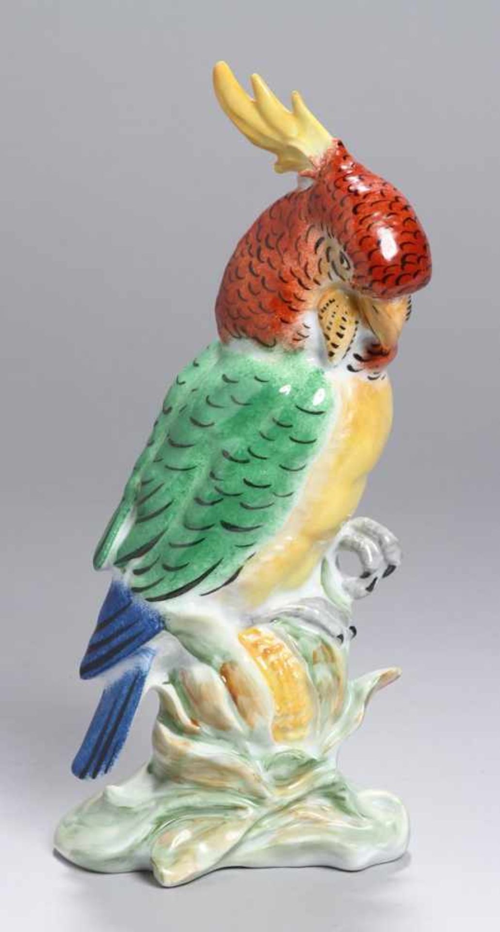 Porzellan-Tierplastik, "Kakadu", Vereinigte Zierporzellanwerke Lichte, um 1986-90,