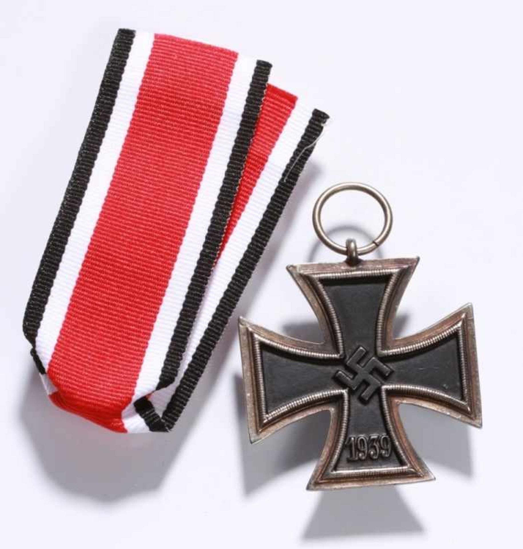 Orden, Drittes Reich, Eisernes Kreuz 2. Klasse, EK II, Anhängeröse, Tragering, mit Band