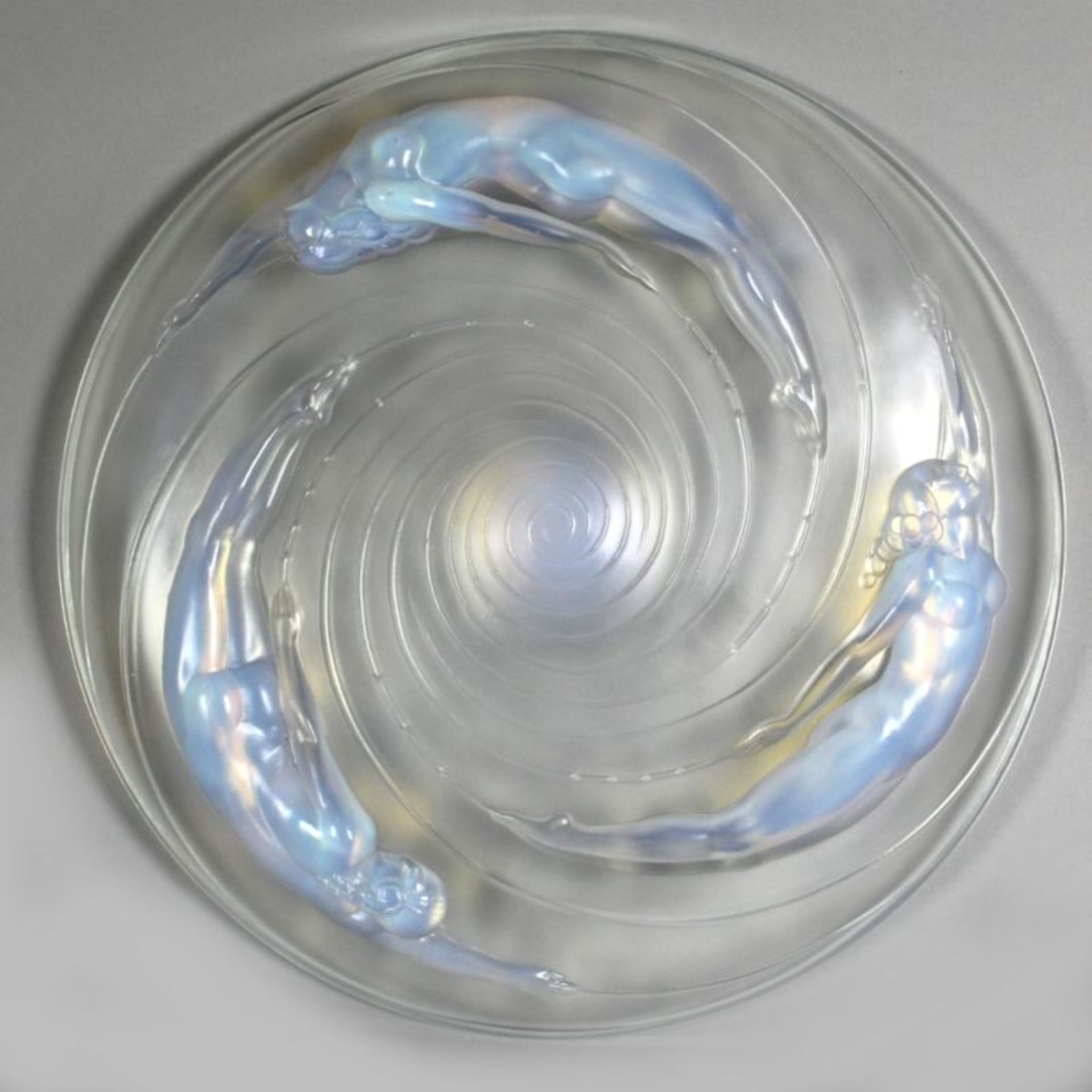 Glas-Zierschale, "Spirales et Sujets", Maurius Ernest Sabino, Paris, um 1930, Mod.nr.:9081, runde, - Bild 2 aus 3