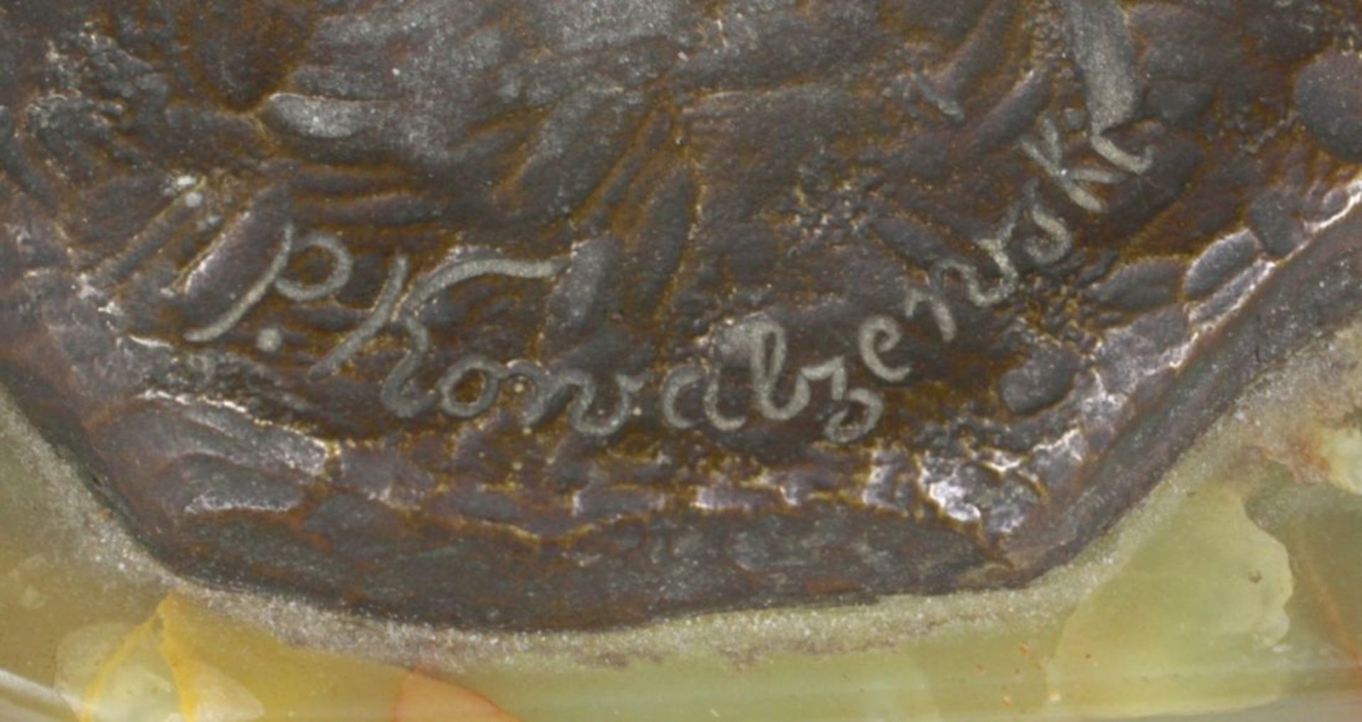 Bronze-Plastik, "Krieger/Wickinger", Korvalzervski, Bildhauer 1. Hälfte 20. Jh.,vollplastische, - Bild 4 aus 4