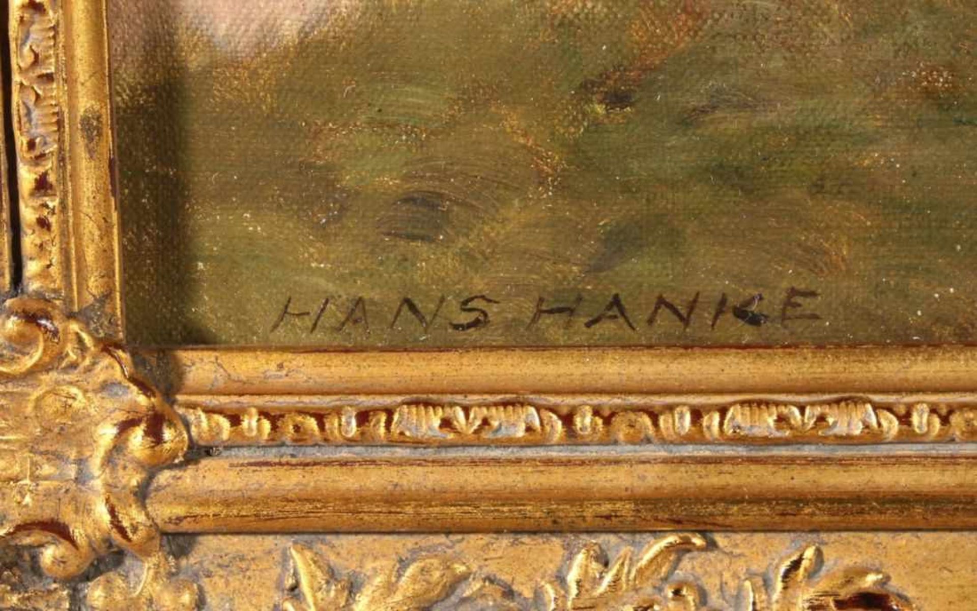 Hanke, Hans, geb. 1923 in Wien. "Schwer geladen (Originaltitel)", sign., Öl/Lw., 41 x 30,5cm- - - - Bild 2 aus 3