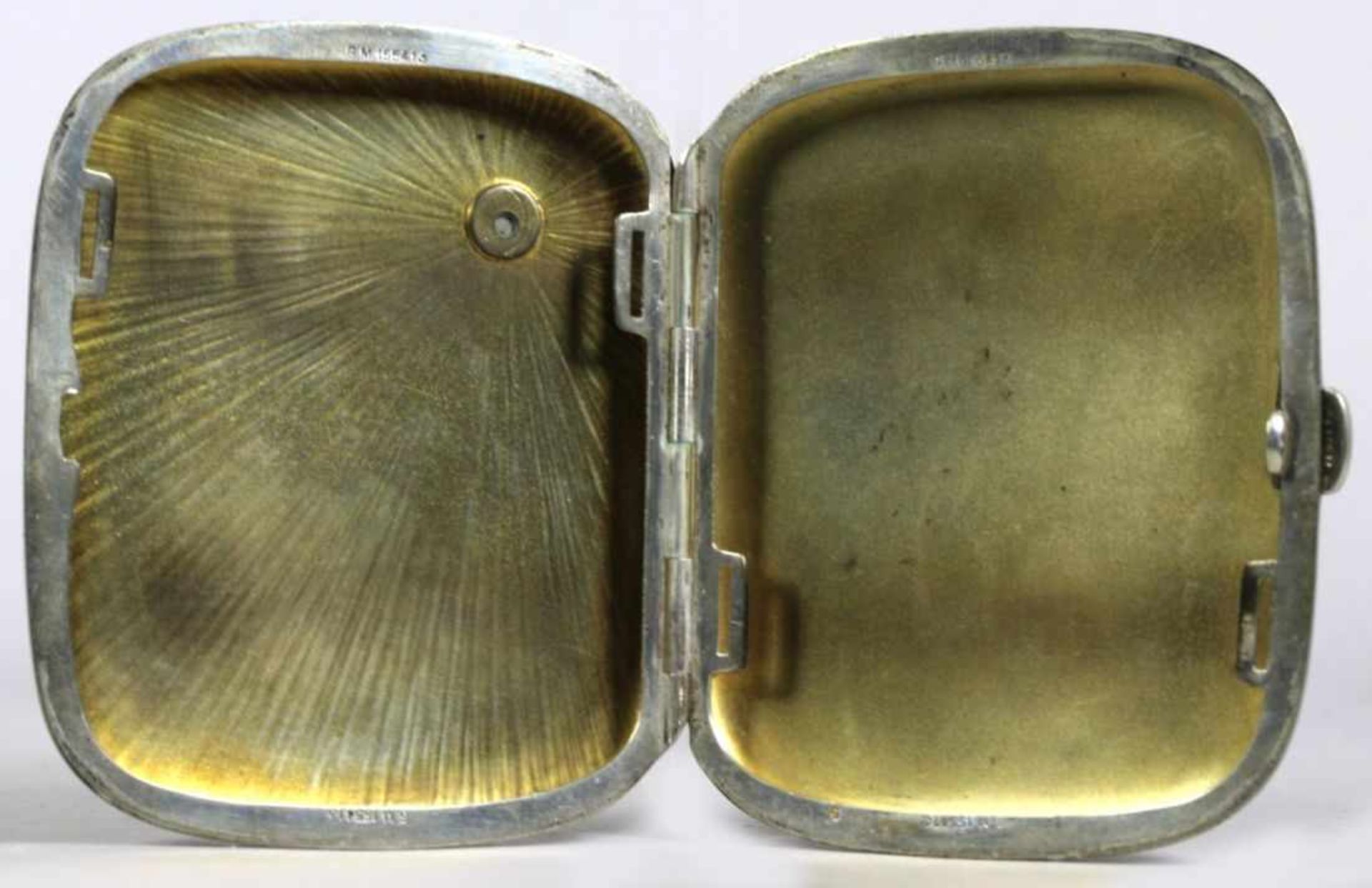 Zigaretten-Etui, dt., 1. Hälfte 20. Jh., Silber 800, gerundet rechteckige Form,scharnierter - Bild 2 aus 4