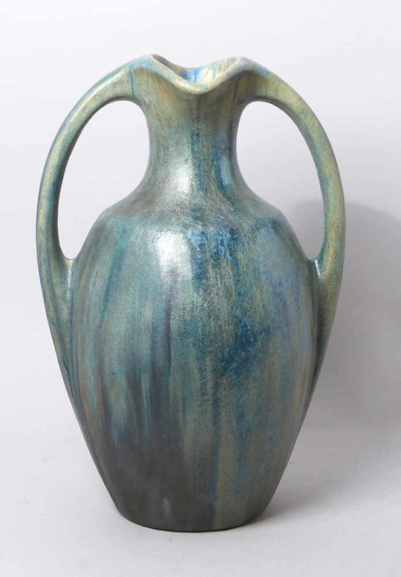 Keramik-Doppelhenkelvase, "vase à deux anses", Faiencerie Héraldique de Pierrefonds, um1915, Mod.