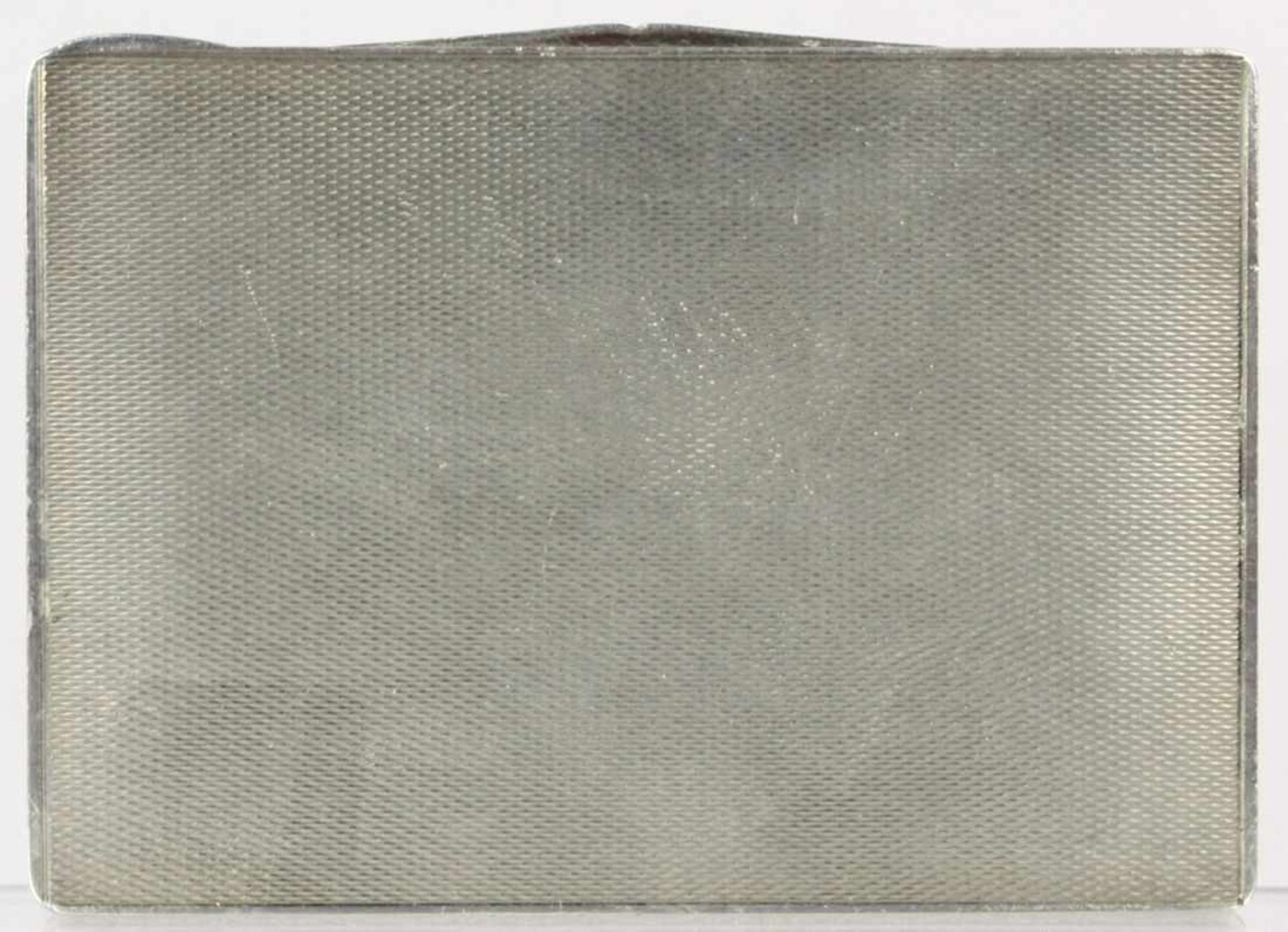 Zierschatüllchen, wohl Frankreich, um 1900, Silber, rechteckig, Deckel eisenrotemailliert, - Bild 4 aus 4