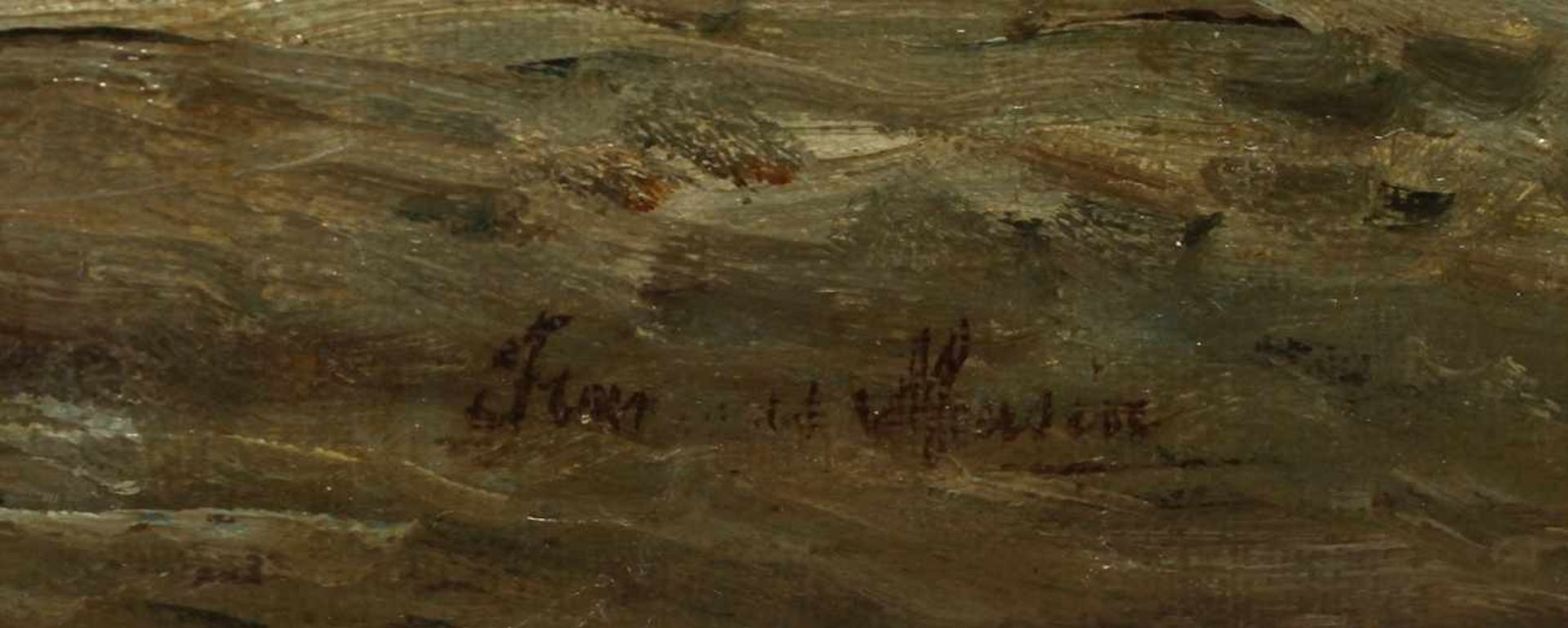 Unleserlich signierender Maler, 1. Hälfte 20. Jh. "Fischerboote auf See", Öl/Lw., 40 x 60cm- - -20. - Bild 2 aus 2