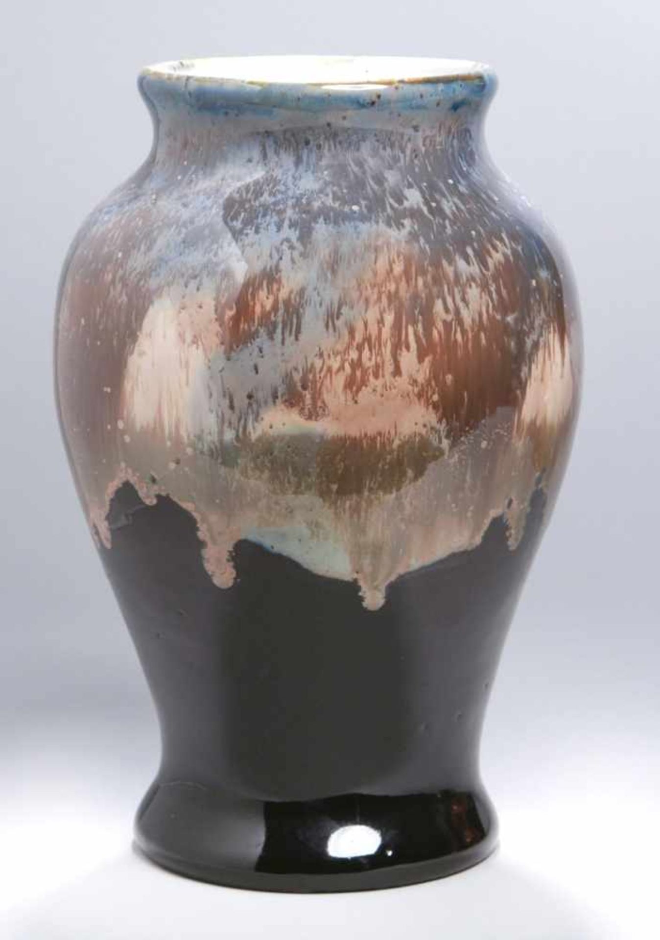 Keramik-Ziervase, Emil Friedrich Leonhardt, Ettlingen, um 1930, Mod.nr.: 318,balusterförmiger Korpus