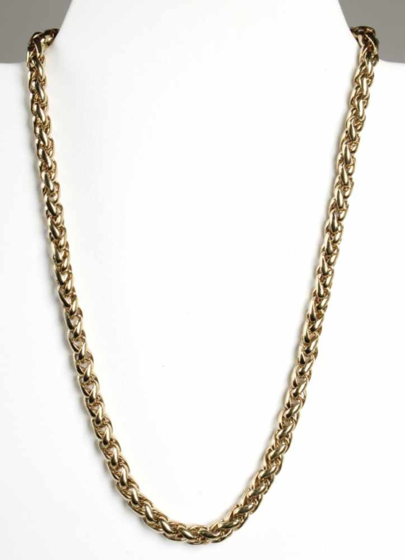 Halskette, vergoldet, Kettenfacon: Flechtband, Karabinerschließe, L 40 cm- - -20.00 % buyer's