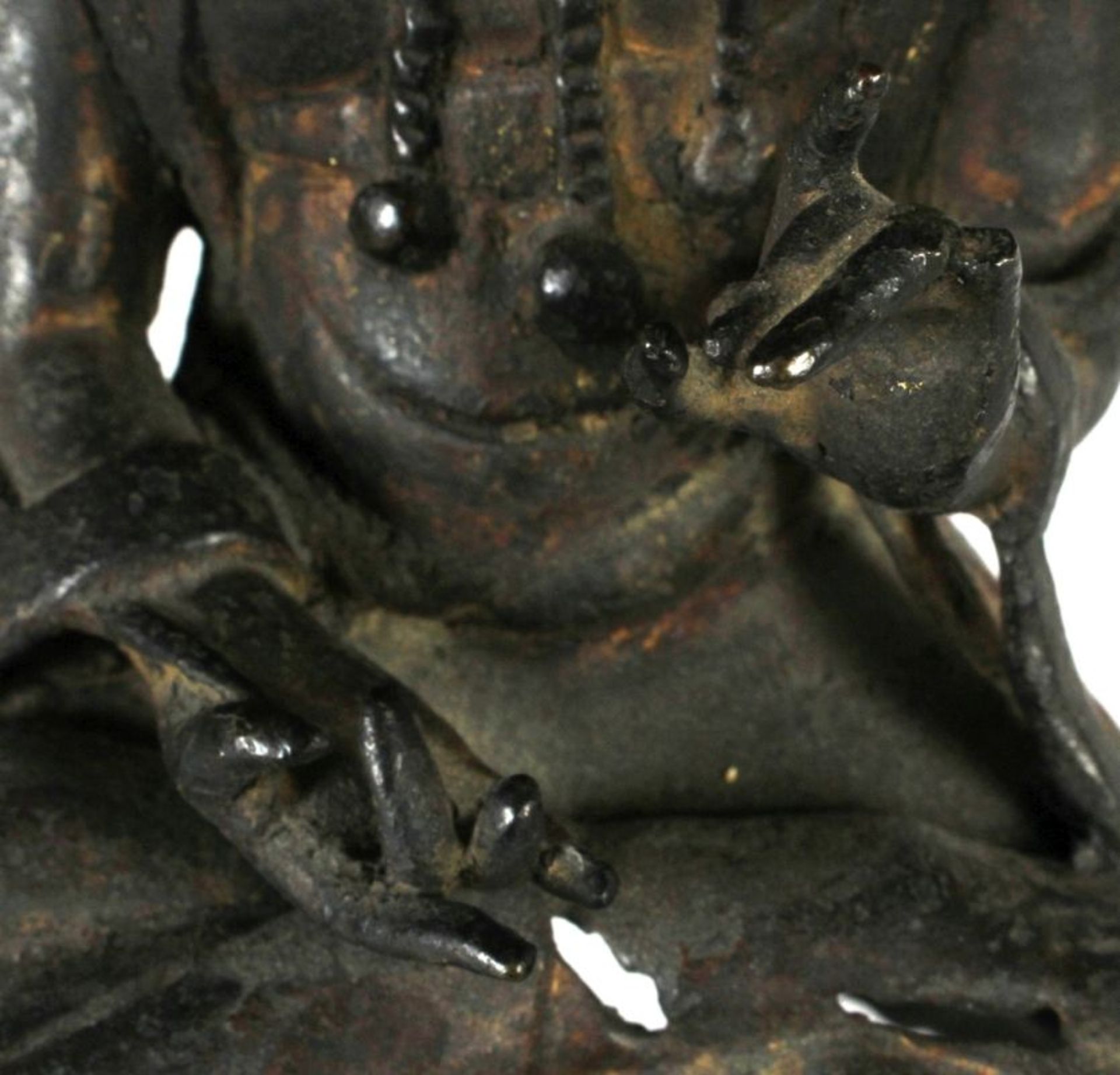 Bronze-Plastik, "Guanyin", China, Ming-Dynastie, auf Doppellotossockel vollplastische,sitzende, - Bild 6 aus 7