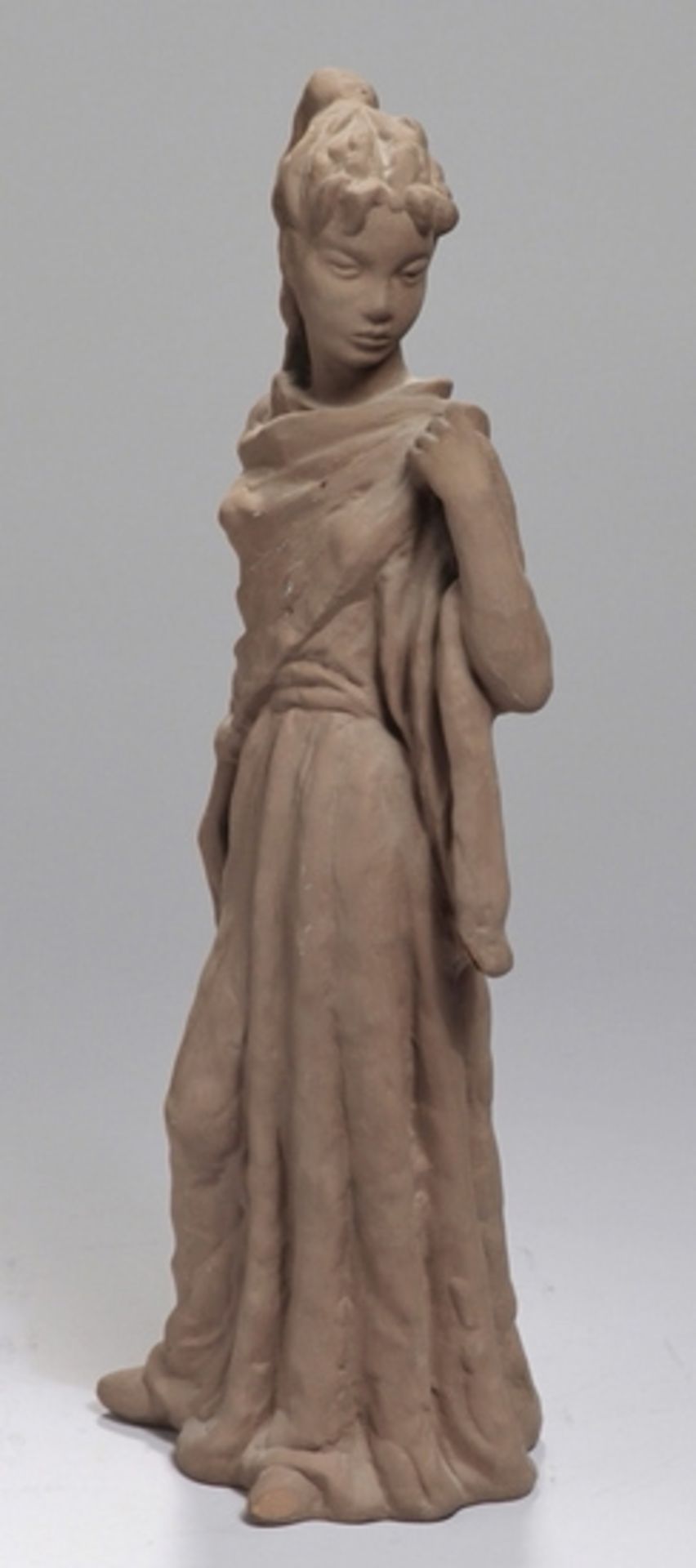 Keramik-Figur, "Mädchen von Tanagra", Karlsruher Majolika, um 1960-64, Entw.: LoreFriedrich-