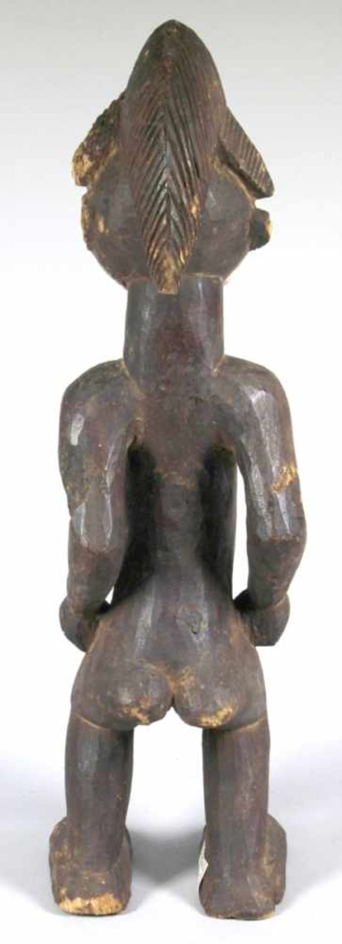 Ahnen-Figur, Punu, Gabun, plastische, stehende, weibliche Darstellung, das stiltypischeGesicht mit - Bild 3 aus 3