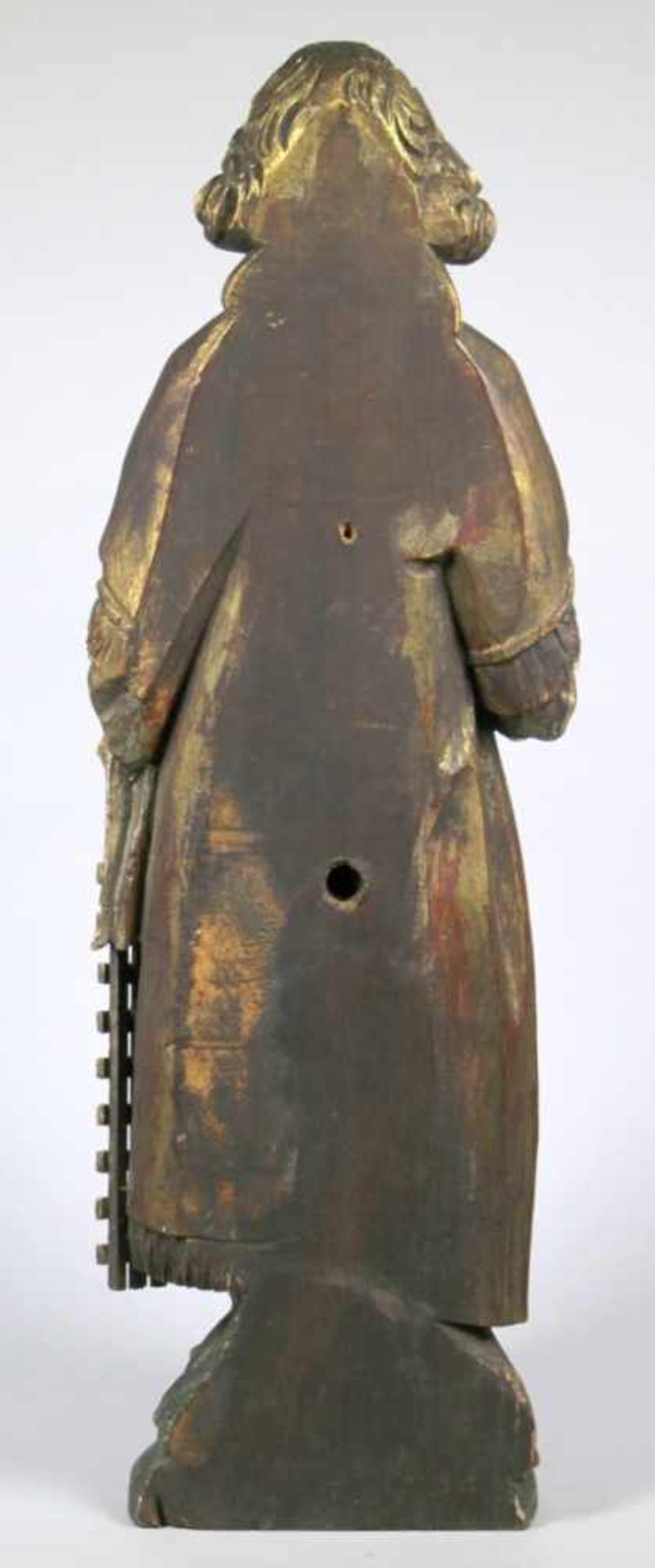 Holz-Figur, "Hl. Laurentius", süddt., um 1900-20, auf Sockel vollplastische, stehende,rückseitig - Bild 2 aus 5