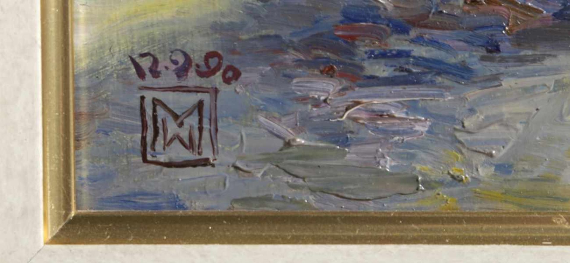 Monogrammierender Maler M.W., 2. Hälfte 20. Jh. "Stilleben", dat. 1990, Öl/Malpappe, 30 x24 cm- - - - Bild 2 aus 2
