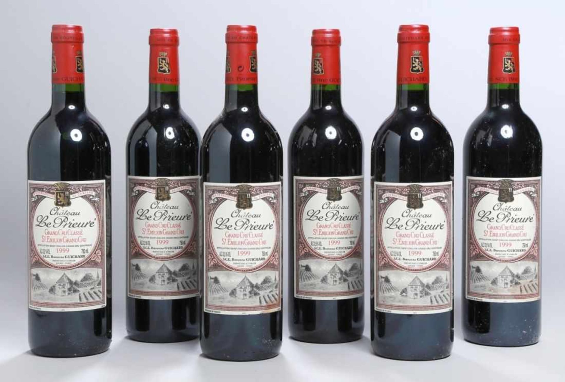 Sechs Flaschen Wein, Chateau Le Prieure, Grand Cru Classe, St. Emilion Grand Cru, 1999- - -20.00 %