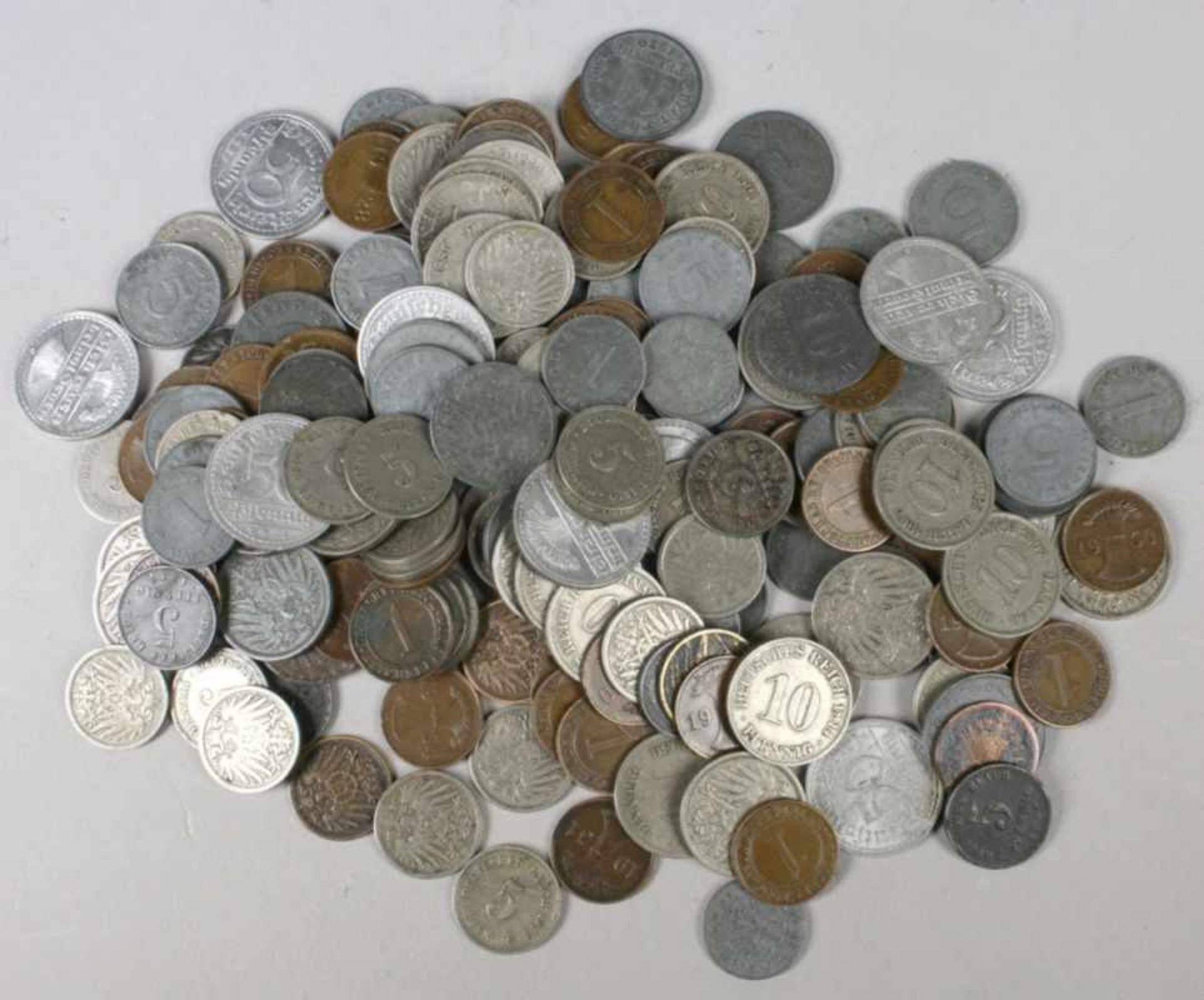 Konvolut Münzen, ca. 190 Stück, Kaiserreich, Weimarer Republik, Drittes Reich,unterschiedliche