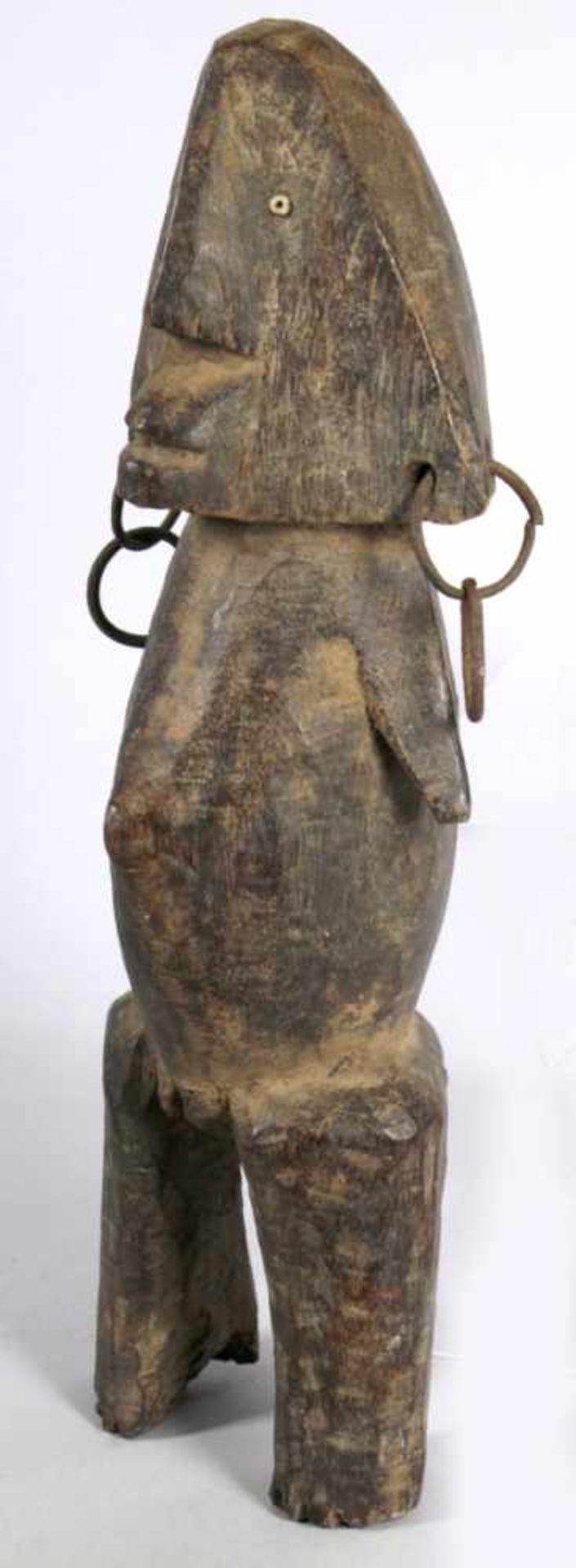 Weibliche Ahnen-Figur, Zande, Nord-Kongo, stark reduzierte, stehende Darstellung mitdoppelt - Bild 2 aus 3