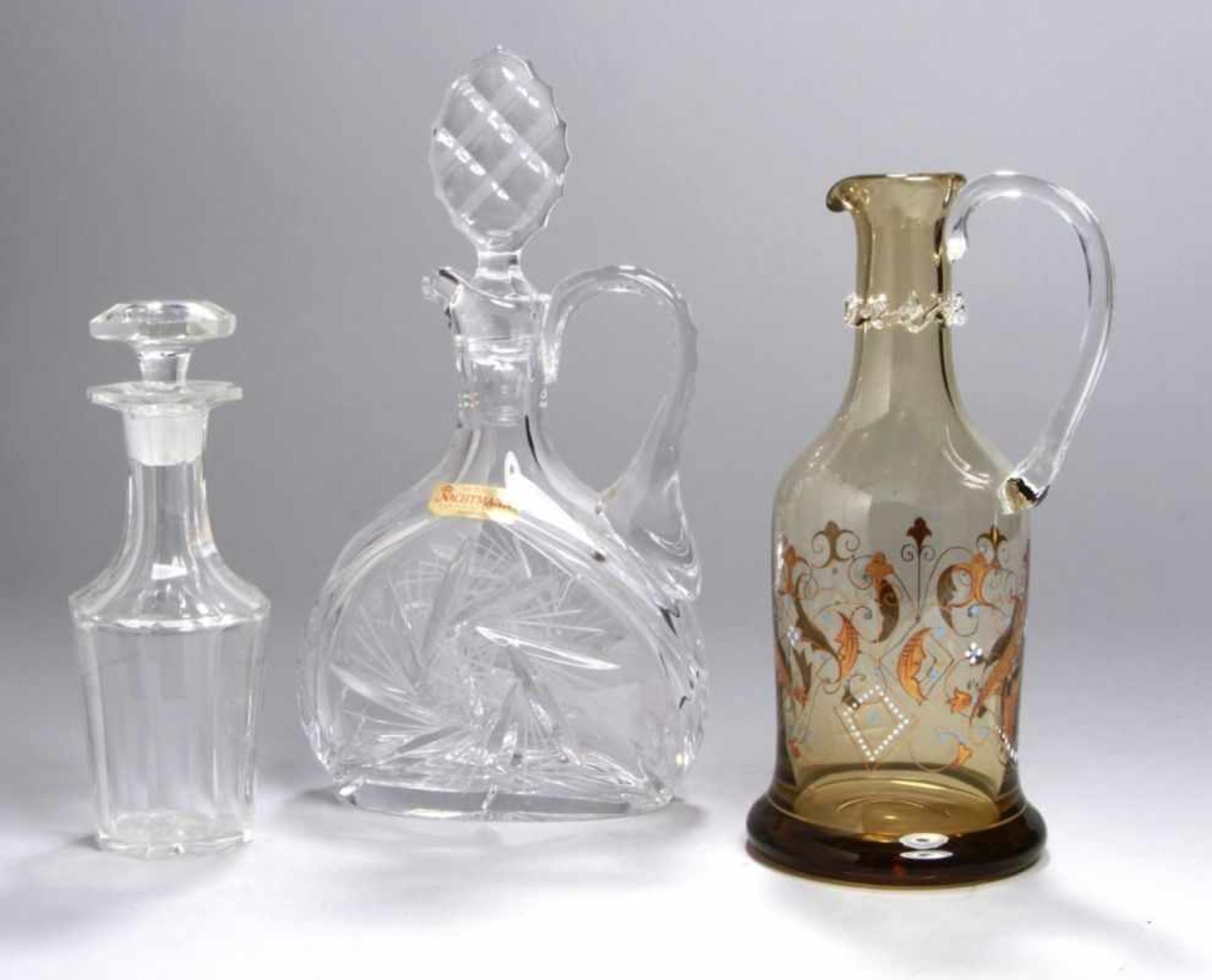 Glas-Konvolut, 3-tlg., dt., u.a. Theresienthal und Nachtmnn, um 1900-neuzeitlich,bestehend aus: 2