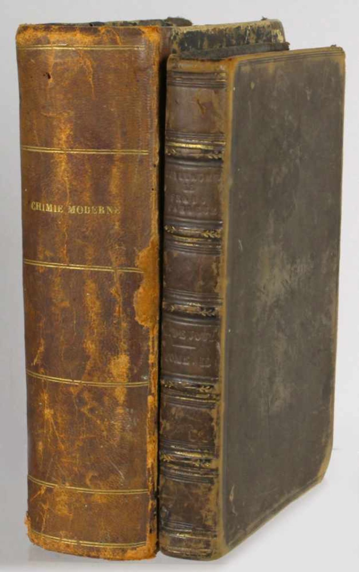 Zwei Bücher, "Guillaume le Franc-Parleur", 1817 und "Chimie Moderne", Paris, 1884,gebrauchter