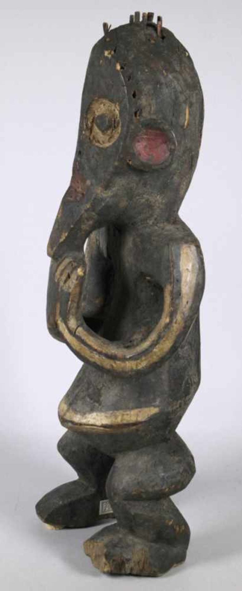 Krypto-Fetisch, Mambila, Kamerun, plastische, stehende Darstellung mit vorstehendem Bauchund mit vor - Bild 2 aus 4