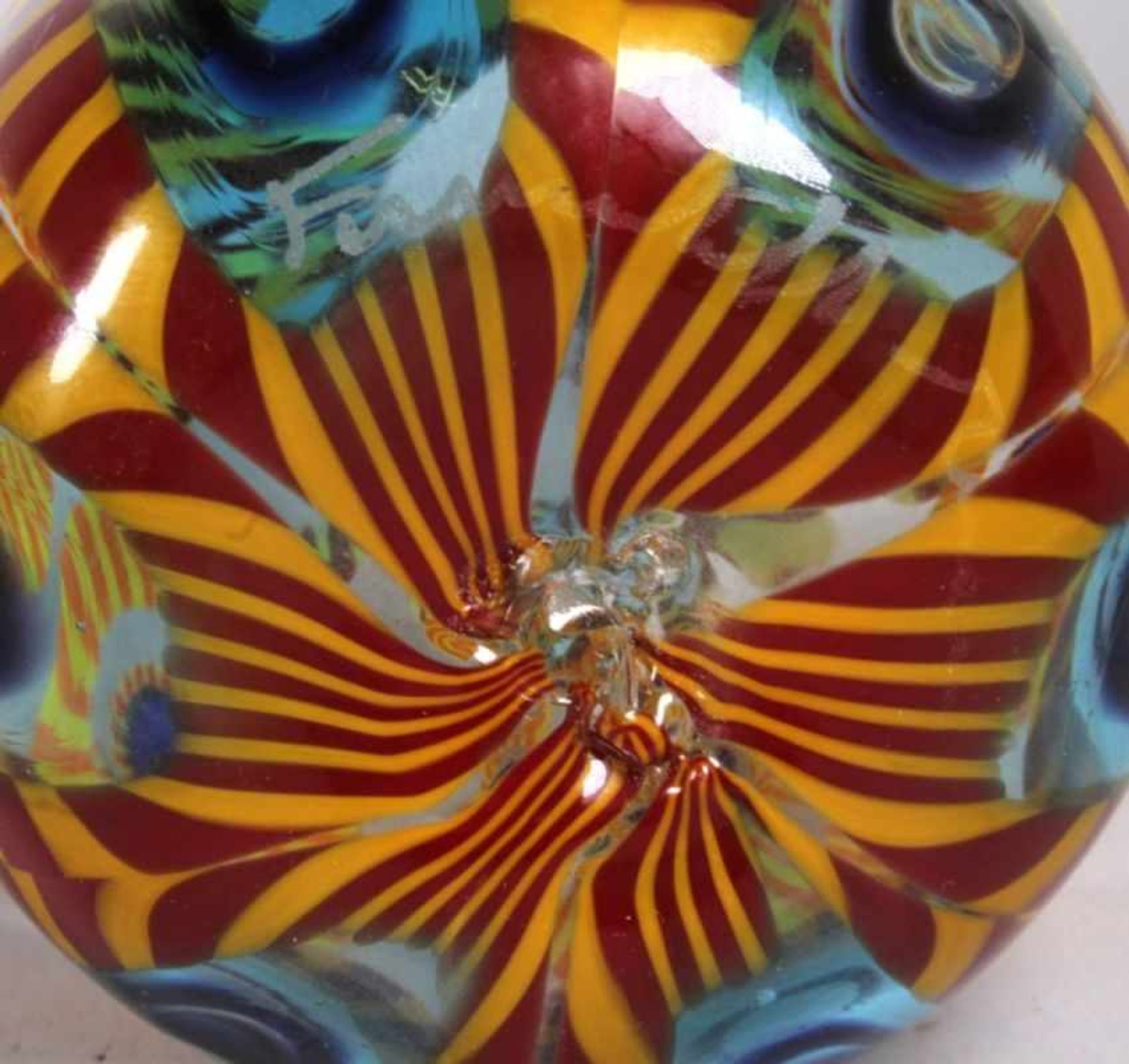 Glas-Ziervase, "Murrine", Murano, Formentello Eli Vetri d'Arte, neuzeitlich, farblosesGlas, - Bild 4 aus 4