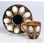 Porzellan-Moccatasse mit Untertasse, "Modell 652", Rosenthal, Werk Selb, um 1920, Mod.nr.:652,