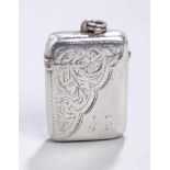 Streichholz-Etui, Birmingham, 1902, Sterling Silber, scharniert, Wandung mit ziseliertemDekor und