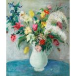 Boer, Hessel de, holländischer Maler 1921 - 2003. "Blumenstrauß in Vase", sign., Öl/Lw.,70 x 60