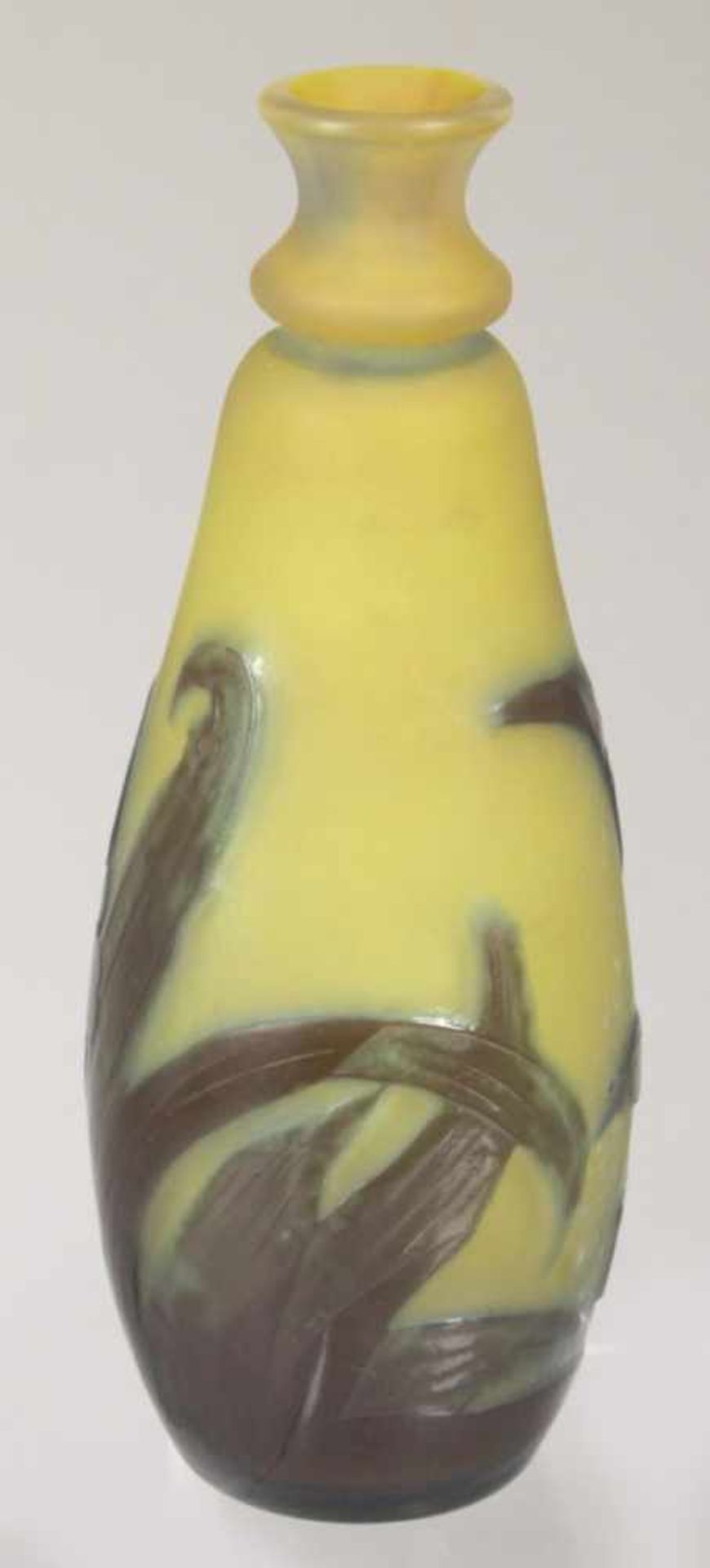 Glas-Ziervase, "Veronica", Emile Gallé, Nancy, um 1906-14, runder Stand, gestreckt ovoiderKorpus mit - Bild 2 aus 5