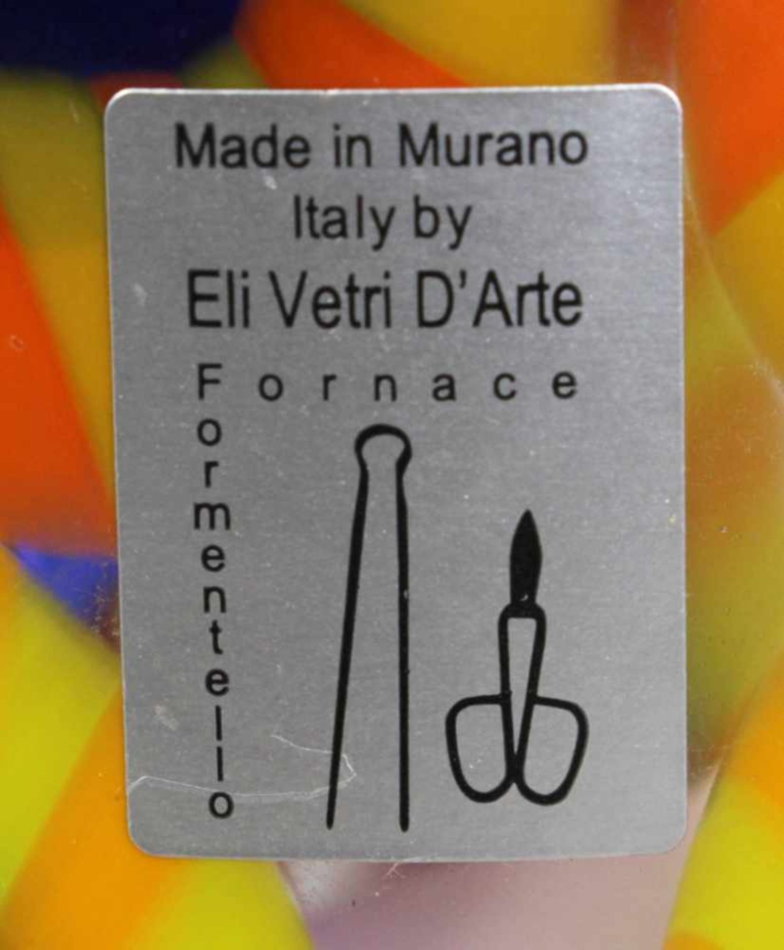 Glas-Ziervase, "Murrine", Murano, Formentello Eli Vetri d'Arte, neuzeitlich, runder Stand,ovoid - Bild 2 aus 3