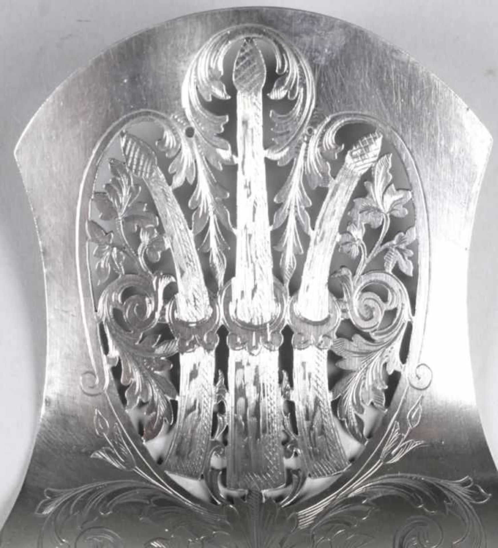 Spargel-Heber, Frankreich, um 1890, Griff Silber 950, Arbeitsteil Metall versilbert,gesägtes - Bild 3 aus 5