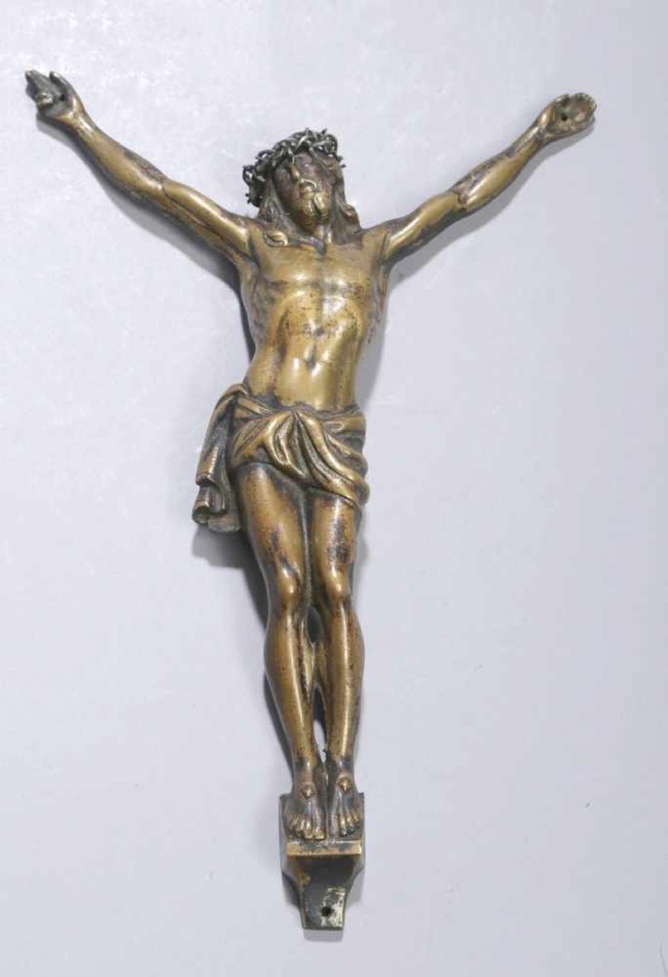 Bronze Corpus-Christi, Frankreich, 18. Jh., reliefplastische Darstellung alsViernageltypus mit