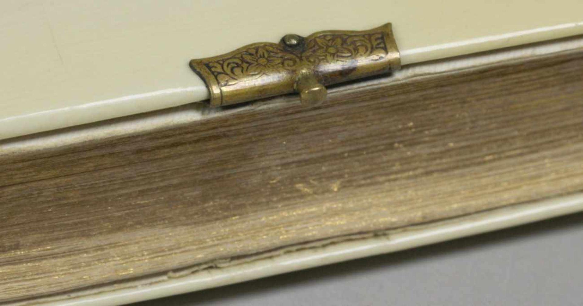 Gesang-Buch, dt., um 1900, elfenbeinfarbener Bakeliteinband, auf der Schauseite gesägtreliefierte - Bild 3 aus 5
