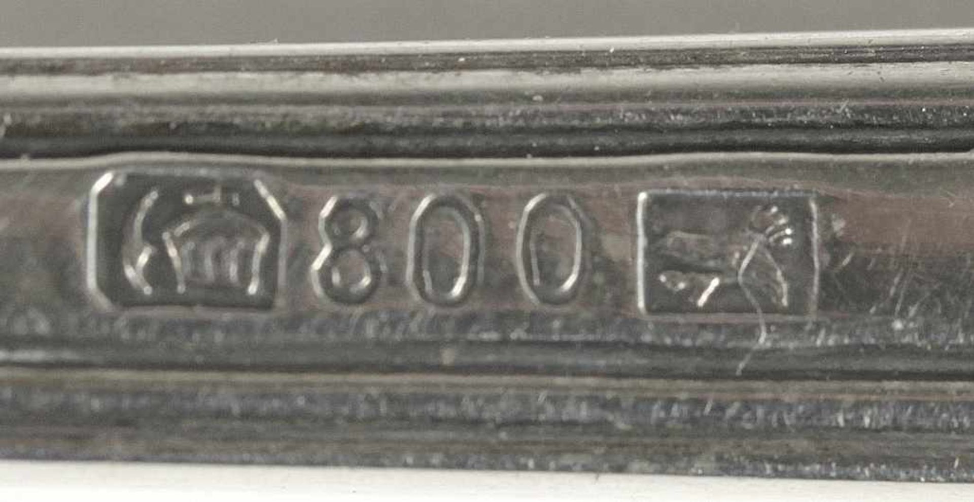 Pastetenheber, dt., um 1910, Silber 800, Schaufel vergoldet, Griff mit Linear-Randdekor, L23 cm, ca. - Bild 2 aus 2