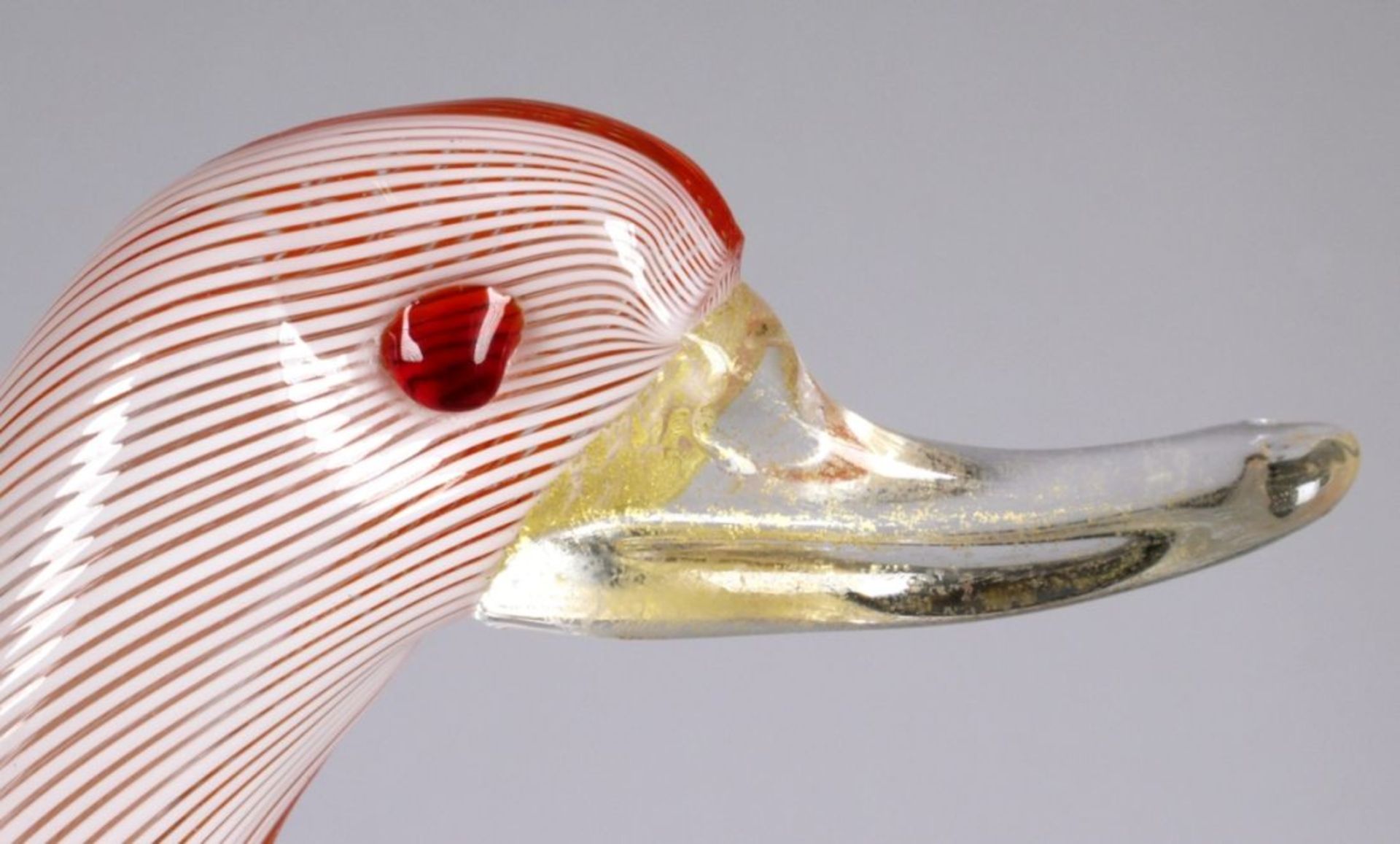 Glas-Tierplastik, "Ente", Murano, Aureliano Toso, um 1960, Entw.: wohl Dino Martens,plastische - Bild 3 aus 4