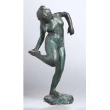 Bronze-Plastik, "Tänzerin, die Sohle ihres rechten Fußes betrachtend", Degas, Edgar, 1834- 1917,