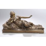 Bronze-Plastik, "Tod der Cleopatra", Clesinger, J., französischer Bildhauer 1814 - 1883,