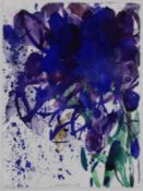 Koller, Oskar (1925 - 2004), Aquarell, "Blaue Blumen", signiert und datiert unten Mitte O. Koller