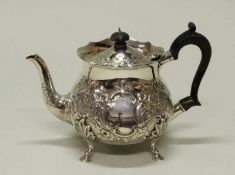 Teekanne, Silber 925, London, 1899, Walter, John, Michael, Stanley Barnard & Robert Dubock, runde