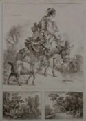 Konvolut, 12 Grafiken: Radierungen, Holzschnitte und Kupferstiche, 16. - 19. Jh., diverse Motive und