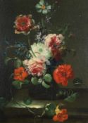 Stilllebenmaler (19. Jh.), Pendants, "Blumenstillleben", Öl auf Holz, Expertise bzw. rückseitige